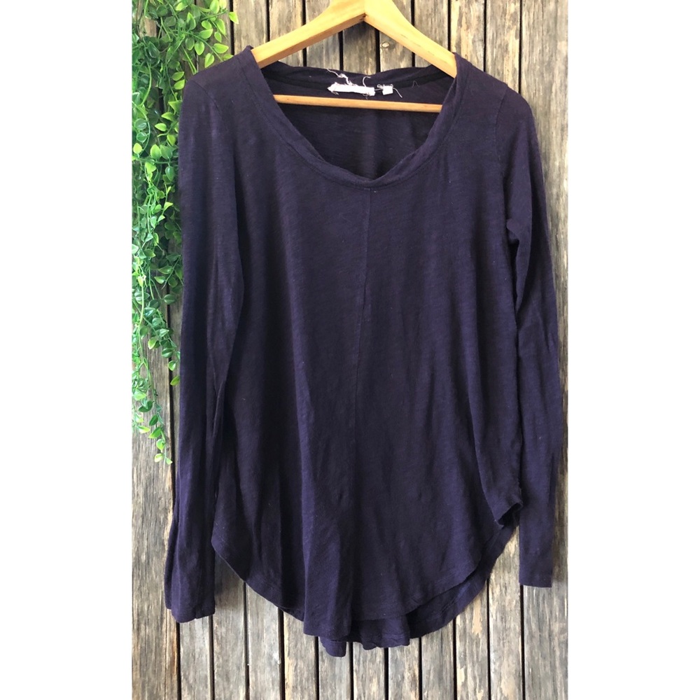 ANTHRO Pure+Good Scoop Neck Long Sleeve Basic Tee